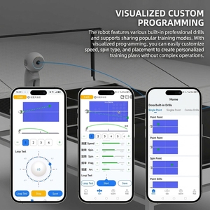 Robot de tennis de table PUSUN Dora, lanceur de balles intelligent programmable, technologie à 3 roues, machine à balles portable avec contrôle par application - Product Image 5