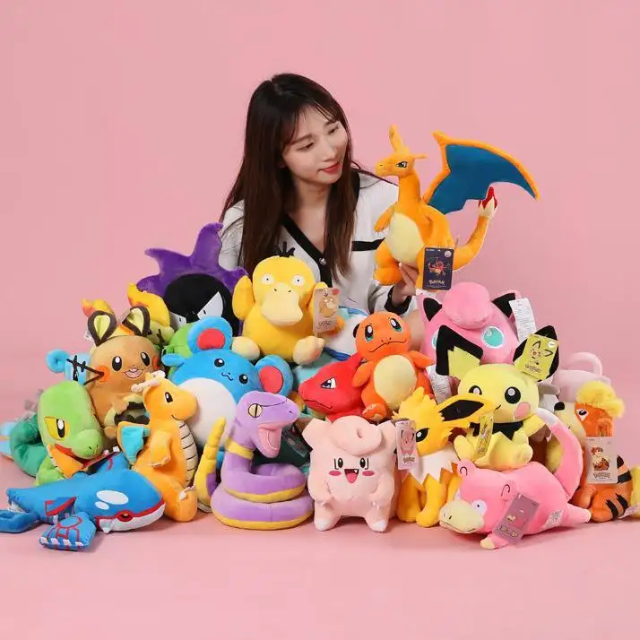 Official Pokemoned Genga Charizard Pikachu Stuffed Toy Best Selling Anime Cartoon Plush Toys Kids