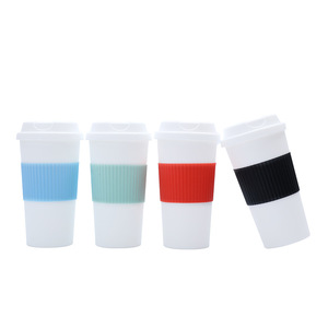 Shang Kou Ai Plastic Drinking Cup 500Ml Double Layer Reusable Travel Coffee Cup For Outdoor Use - Product Image 2