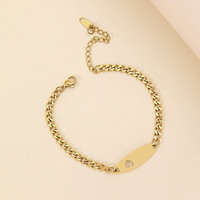 Pulsera de Acero Inoxidable en Blanco al por Mayor con Diseño Minimalista Calado de Estrella, Sol y Corazón, y Opción de Grabado Personalizado