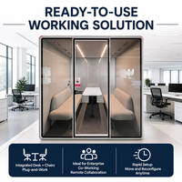 Module de bureau modulaire en verre avec bureau et chaise – Déploiement flexible pour le coworking et le télétravail