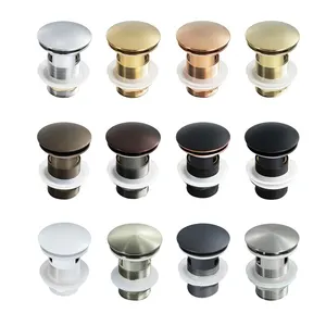 Bathroom Push Down Brass Basin sink pop up Drain Stopper