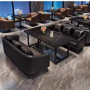 <span class=keywords><strong>Stile</strong></span> <span class=keywords><strong>industriale</strong></span> retrò Bar stand divano Hotel bistrot occidentale ristorante mobili in marmo tavolo e divano set per musica da pranzo Bar - Product Image 2