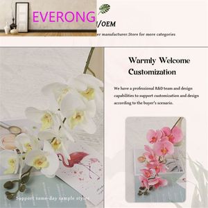 Orquídea Phalaenopsis Artificial de Terciopelo Melocotón, 8 Unidades, <span class=keywords><strong>Precio</strong></span> Económico, Decoración de Flores Artificiales - Product Image 5
