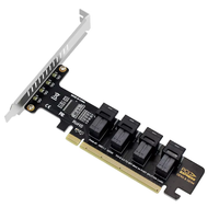 Kartu Splitter PCIe 4.0 ke 4-Port U.2 NVMe SFF-8643/SFF-8639 untuk PCIeX16