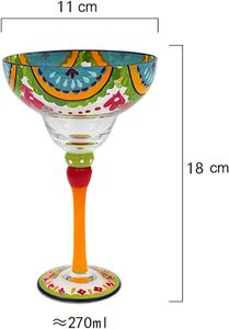 Verre à Margarita et <span class=keywords><strong>Martini</strong></span> Peint à la Main, Unique et Coloré, Verre à Margarita Mignon et Original, Verres à Cocktail, Verre à Champagne, Verre à Vin Rouge - Product Image 6
