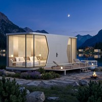 Maisons conteneurs pliables en acier de type capsule spatiale, écologiques, alimentées à l'énergie solaire, couleur personnalisable, préfabriquées