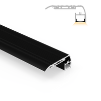 KC T forme étape bande lumière vers le bas Pc Pmma couverture Led escalier nez profilés d'extrusion d'aluminium