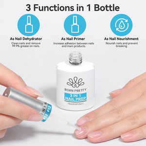 BORN PRETTY 15ML Deshidratador y Prebase para <span class=keywords><strong>Uñas</strong></span> 3 en 1, Preparación Nutritiva para <span class=keywords><strong>Uñas</strong></span> de Gel, Secado Rápido, Adhesivo de Proteína Superior, Salón Spa - Product Image 4
