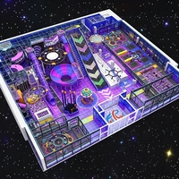 Aire de jeux intérieure Cyberpunk personnalisable avec toboggan en forme de entonnoir, style futuriste, pour tous les âges, parc d'attractions
