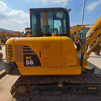 Excavator Bekas Komatsu PC56 yang Handal, 5.3 Ton, Bucket 0.22m³, Asal Jepang, Unit Kompak untuk Pekerjaan Pertanian, Lanskap, dan Proyek Kecil