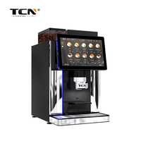 Mesin Vending Kopi Otomatis TCN Compact Desktop Bean to Cup, Espresso Cappuccino Segar dengan Penggiling dan Pembuat Busa Susu untuk Penggunaan Kantor