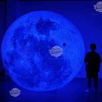 Modèle LED géant personnalisé de 6m ou 10m sur le thème de l'espace pour boule lunaire gonflable en PVC durable et portable de la Terre