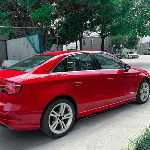 Amp-Z Side Skirts Piano Black Carbon Fiber Texture For Audi A3 S3 8V Sline 2014-2020 Sedan Hatchback - Product Image 3