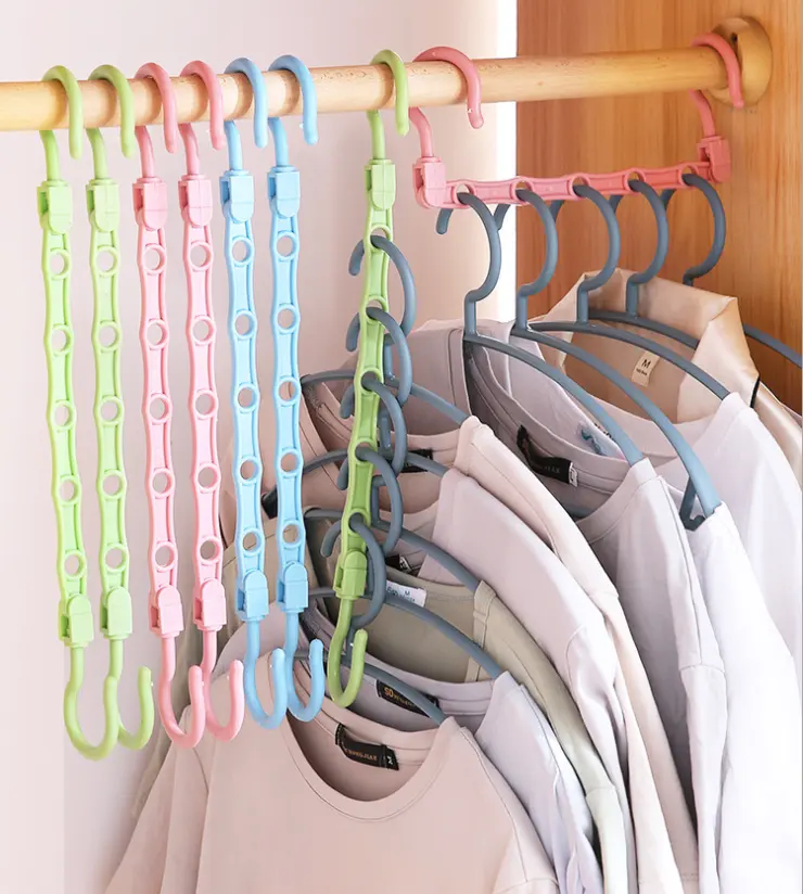 Hot Koop Hanger Huishouden Hanger Opslag Artefact Hanger Plastic Garderobe Magic Afwerking Rack