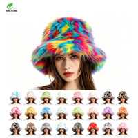 Chapeau Bob Hiver Extra Large et Surdimensionné en Fausse Fourrure Moelleuse et Pelucheuse avec Broderie 3D pour Sports de Plein Air Quatre Saisons
