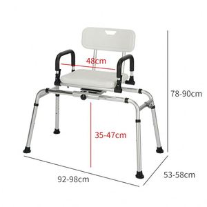 Disabled Bathing Chair Aluminum Alloy Shower Chair Non-Slip <b>Height</b>-<b>Adjustable</b> Portable Bath <b>Stool</b> Seniors Pregnant Women 150kg - Product Image 5