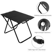 Tables pliantes d'extérieur ultralégères, table pliante tactique en aluminium, compatible avec le support de lanterne et le support d'organisation