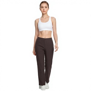 Pantalones de Vestir de Cintura Alta y Pierna Ancha para Mujer, Pantalones de Oficina Plisados, Pantalones de Vestir Largos para Mujer, Casuales de Negocios, Elegantes - Product Image 1