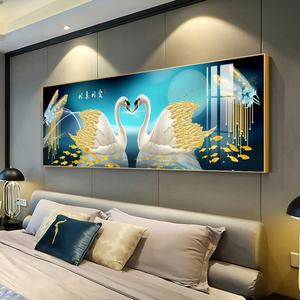 Pintura de Pared Decorativa para el Hogar con LED, Impresión HD Personalizada al por Mayor, Pintura de Porcelana de Cristal, Cuadros para Cabecera, Cuadros de Cisne para Sofá - Product Image 2
