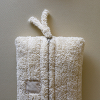 Pochette de maquillage rectangulaire en coton éponge matelassée personnalisée, motif nuages moelleux, vente en gros