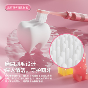 Brosse à dents manuelle pour enfants en forme de bonbon, poils souples, 2-12 ans, colorée - Product Image 2
