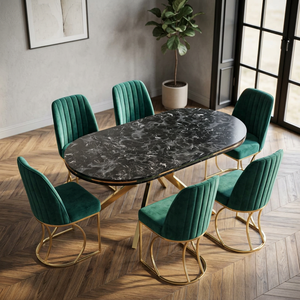 Juegos de Comedor Modernos y Convertibles de Lujo, Muebles Elegantes de Madera y Metal para el Hogar, Hoteles, Restaurantes, Villas y Espacios de Vivienda - Product Image 6
