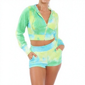 Ensemble de survêtement 2 pièces personnalisé avec logo imprimé, automne, grande taille, pour femme, veste zippée élégante, pantalon évasé uni, OEM de haute qualité - Product Image 1