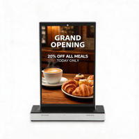 Menu publicitaire numérique double face, écran LCD 10,1 pouces, support de bureau de qualité commerciale pour hôtel, buffet, réception
