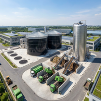 Digesteur de biogaz à grande échelle en acier au carbone Q355B, réacteur de 5000 m³ avec cuve automatique en verre doublée, boulonnée, anti-corrosion, sur mesure