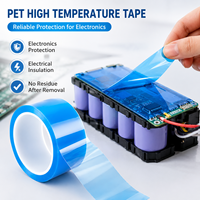 Ruban adhésif PET bleu haute température 0,06 mm 50 m, film polyester adhésif silicone pour la protection des circuits imprimés par sublimation