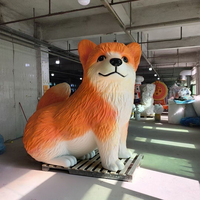 Sculptures en fibre de verre et en résine personnalisées en 3D, stéréoscopiques, représentant des animaux de compagnie, des chiens, des sculptures d'attractions de parc, ornements