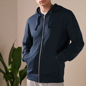 Sweat-shirt à capuche zippé pour homme, coupe classique, en molleton de coton, décontracté, pour l'automne et l'hiver, veste à capuche douce et chaude - Product Image 6