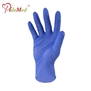 PideMed 6Mil Nitrile Disposable Gloves <b>Textured</b> Fingertips <b>Powder</b>-Free Silicone-Free Waterproof General Purpose Gathered Cuff - Product Image 1