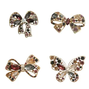 Broches en forme de fleurs et de papillons européennes et américaines, en alliage plaqué or, accessoires de mariage, broches en forme de fleurs pour unisexe - Product Image 2