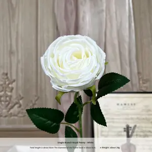 Ramo de Rosas Artificiales de Alta Fidelidad, Flor de Seda para Boda, Arreglo Floral de 50 cm para Boda - Product Image 6