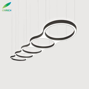 Luminaire LED moderne en mousse verte avec anneau en métal de 24 pouces Luminaire commercial en forme de cercle pour restaurant et hôtel - Product Image 2