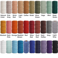 3mm X 109 Yards Cordon d'artisanat en coton macramé coloré
