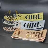 Couronne de fête pour filles, bandeau décoratif pour anniversaire, accessoire photo, ruban de coiffure semi-artisanal en tissu