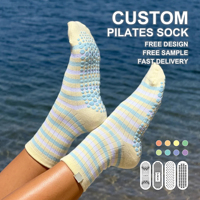Chaussettes de sport antidérapantes en gros pour femmes, respirantes, pour Pilates et Yoga, personnalisables