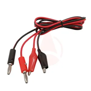 kabel cabo For Multimeter Measure Tool 4mm 1 Meter Dual Banana Plug to Lead Connector Crocodile Clips Test Cable