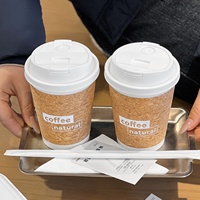 Gobelet en papier biodégradable anti-fuite de 400 ml avec couvercle pour café, lait, thé, boissons chaudes à emporter, usage commercial, imprimé