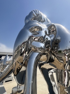 Sculpture en acier inoxydable poli miroir, statue d'animal en métal pour <span class=keywords><strong>jardin</strong></span>, cour, pelouse, paysage, décoration artistique - Product Image 6
