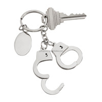 Porte-clés mini menottes personnalisables en métal gravé, vente en gros, écologique et sans nickel