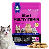 Oimmal Cat 15-en-1 Multivitamines à mâcher pour soutenir la santé immunitaire, digestive, cardiaque, articulaire, cutanée et du pelage avec de la taurine et des acides gras oméga