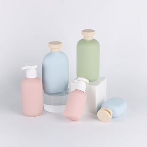 カスタムカラーHDPEコンテナ200ml 300ml 500mlソフトフェルト表面フリップトップキャップ付きヘアケア製品用 - Product Image 1