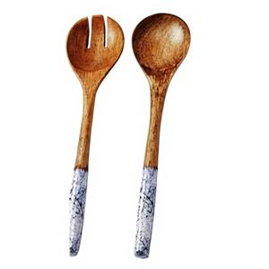 Ensemble de bols à salade de 11 pouces en résine écologique faits à la main, compatibles lave-vaisselle, ustensiles de cuisine pour la maison, fabriqués en Inde - Product Image 1