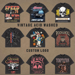 Camiseta Oversize Vintage Lavada de Algodón 100% de 230g para Hombre y Mujer al por Mayor, Estampado Personalizado, Estilo Urbano Hip Hop - Product Image 1