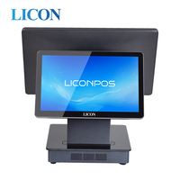 Sistema POS LED8 VFD220 con Pantalla Táctil de 15 Pulgadas, Pantalla Secundaria de 9.7 Pulgadas, 2GB de RAM, WIFI/Bluetooth, Windows/Android, Caja Registradora Gratuita