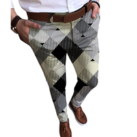 Pantalon à carreaux décontracté personnalisé pour homme – Essentiels 100 % polyester, infroissable et séchage rapide